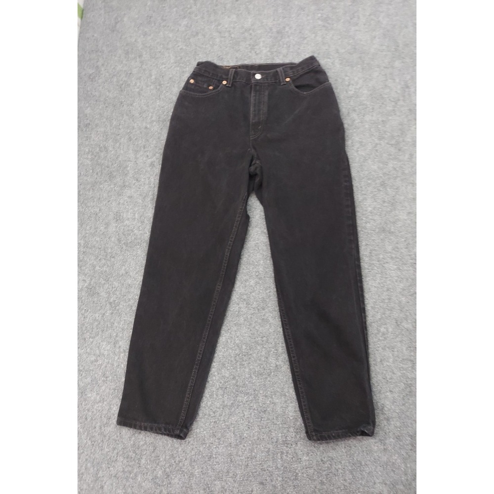 Y2K Vtg Levis Jeans 550 Womens 10 Black Tapered Leg Relaxed Fit USA‎ Made Mom